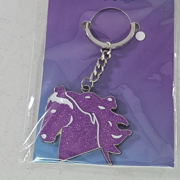 Breyerfest 2025 VIP Keychain Purple Glitter Andalusian Stallion Horse Head New - Picture 2 of 4